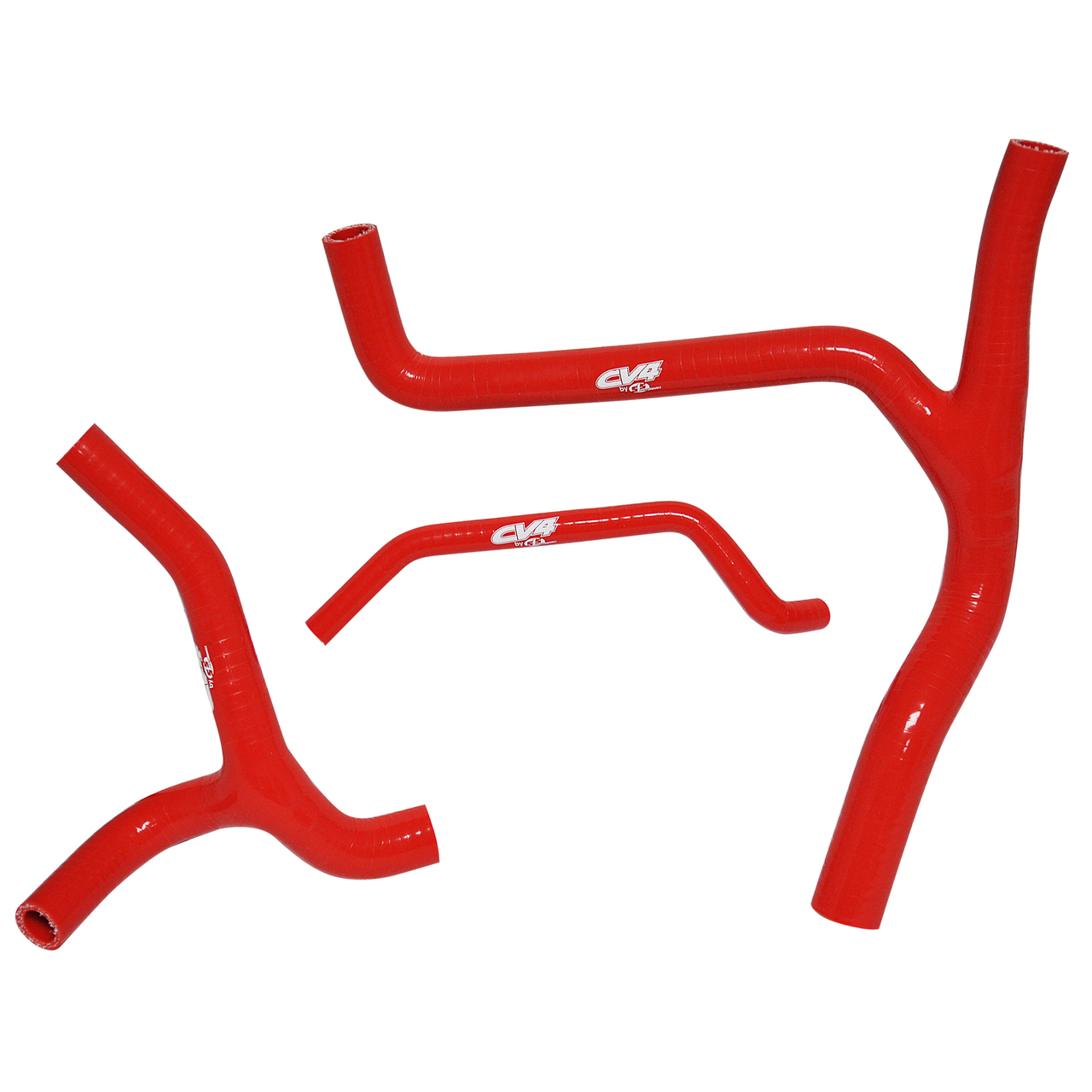 CV4 by Cycra Radiator Silicone Hose Kit Kawasaki 09-15 KX450F Y-Kit Red